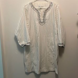 Oscar De La Renta Tunic Swim Coverup - Black and White